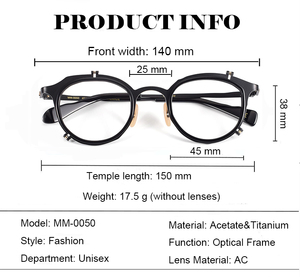 Kính mắt khung titan MM-0050 cao cấp, sang trọng, kiểu dáng thời trang, họa tiết chắc chắn, dành cho nam và nữ - Product Image 5