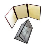 3 pages, porte-menus tri-pli en PU+PVC 8,5x11 avec poches pour les cafés et restaurants, de Yimi Leather