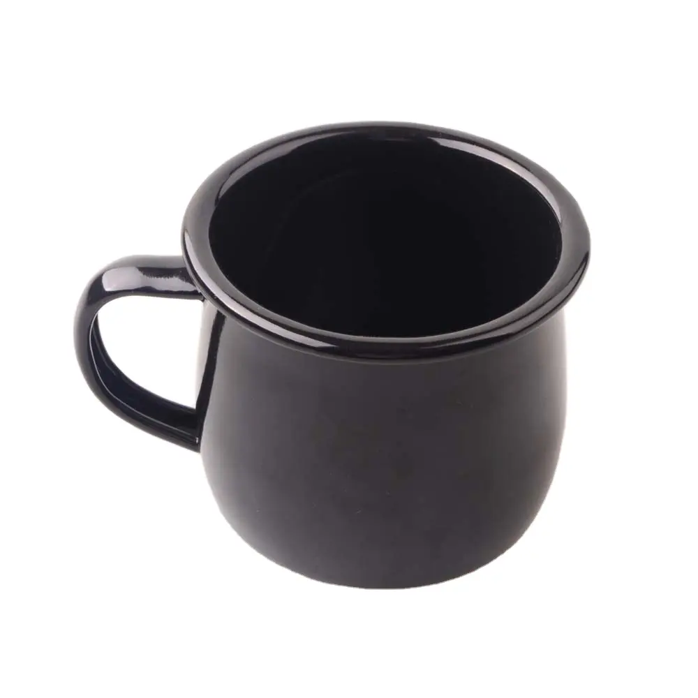8cmブラックキュートキッズベリーカップセーフメタルミルクジュースウォーターマグエナメル食器