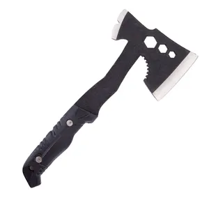 Açık özel kamp siyah kaplama çift yan bıçak Tomahawk balta Survival Hatchet ile Allen anahtarı ve naylon kılıf