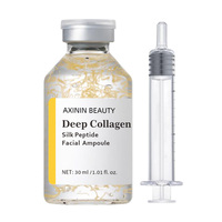 AiXin – Soin Visage Anti-Âge au Collagène : Essence Liquide Hydratante, Raffermissante et Éclaircissante, Ampoule Visage au Collagène et Peptides de Soie