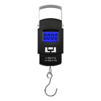 50kg 110lbs Balance de poids portable Balance à bagages suspendue numérique Affichage numérique noir Balance à bagages numérique portable