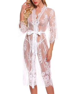 Vêtements de nuit transparents à manches longues, <span class=keywords><strong>Kimono</strong></span> pour femmes, Lingerie Sexy, uv6380 - Product Image 6