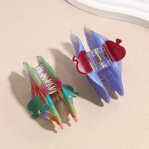 Pince à cheveux coréenne mignonne en forme de citrouille, accessoires pour cheveux en acétate de dessin animé pour filles, pince requin à diamants pour femmes - Product Image 6