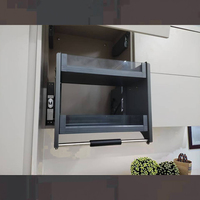 Bingyue Moderno 900mm Prateleira Deslizante de Aço Inoxidável para Cozinha, Organizador Automático de Cestos, Elevador de Temperos para Armário
