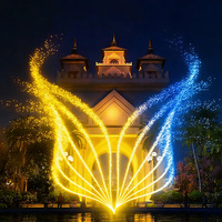Fontaine de danse commerciale grand format haut de gamme, multicolore, à LED, en acier inoxydable, pour extérieur, avec musique synchronisée, pour la décoration des places publiques