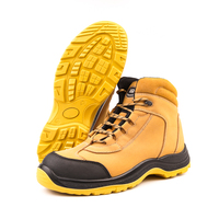 Bottes de sécurité en cuir de marque OEM pour hommes, chaussures de sécurité à bout en acier pour le travail industriel