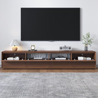 Ensemble de meubles en bois de luxe moderne : meuble TV et table basse avec rangement multi-tiroirs, meubles en bois sur pied pour la maison ou l'hôtel
