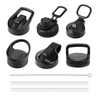Bouteille d'eau en acier inoxydable de 32 oz avec 3 couvercles, isolation à double paroi, gourde sport pour les voyages