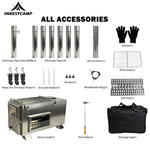 Poêle à bois portable INBESTCAMP, fabricant, taille améliorée, <span class=keywords><strong>chauffage</strong></span>, échantillon en verre portable sans fumée, national - Product Image 2