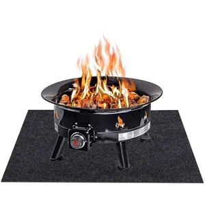 Customized Shape Outdoor Indoor Portable High Temperature Retardant Under Grill Mat Camping Outdoor Mats For BBQ Fire Pit Mat