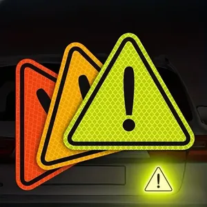 Autocollant réfléchissant triangulaire microprismatique auto-adhésif haute visibilité découpé sur mesure pour la sécurité des voitures, camions et motos - Product Image 2