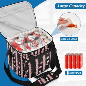 24 Cans Hawaiian Puakenikeni Flowers Bag Large Capital Custom Thermal Insulated Meal Prep Lunch Cooler Bags With Logo - Product Image 5