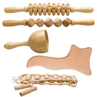 Outils de massage en bois pour le modelage corporel, drainage lymphatique, kit de massage en bois, rouleau de massage en bois