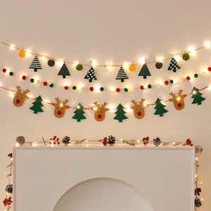 Décorations de Noël, bannières, guirlandes, ornements suspendus, lumières pour la mise en scène, décorations de fenêtres, drapeaux d'ambiance, arbre de Noël, petit - Product Image 2