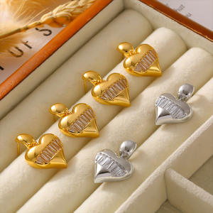 Boucles d'oreilles pendantes en forme de cœur avec zircon cubique en acier inoxydable 18 carats, bijoux de mode à la mode pour femmes, <span class=keywords><strong>cadeau</strong></span> - Product Image 3