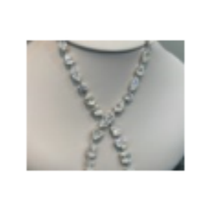 Collier de luxe LAVINA en argent sterling 925 blanc en forme de X, plaqué rhodium, unisexe, design de qualité supérieure, collier statement en solde - Product Image 1