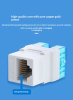 Module réseau Cat6 RJ45 plaqué or, connecteur Keystone sans outil pour plaque murale LAN