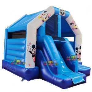 Château gonflable <span class=keywords><strong>Mickey</strong></span> avec <span class=keywords><strong>toboggan</strong></span>, directement de l'usine, pour enfants, château gonflable avec <span class=keywords><strong>toboggan</strong></span>, matériau PVC durable pour utilisation en location - Product Image 1