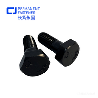 Baut Heksagonal Besar Baja Paduan 10.9S Lapisan Oksida Hitam dengan Ulir UNC, Mur Tunggal, dan Ring Ganda Sesuai Standar GB/T 1231-2024