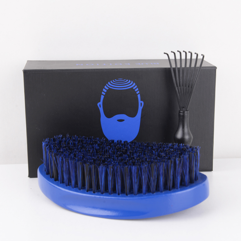 OEM Custom logo wave brush 360 blue color custom logo 360 wave brush handhold wave brush set with box and cleaning tool for free