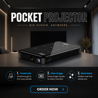 P09-II Mini Portable 4K LED Android DLP Projecteur 2G 3D Smart Beamer Type-C Charge rapide pour intérieur/extérieur 5G pour Pocket 3D