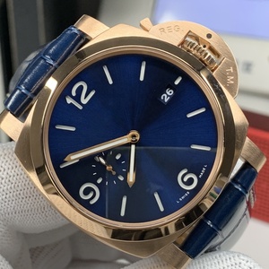 Pa-ner-ai thương hiệu nổi tiếng cổ điển lu-pam01112 màu xanh khâu đơn giản sang trọng cơ khí chuyển động ban đêm ánh sáng đôi đồng hồ nam - Product Image 2