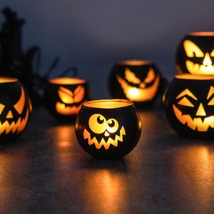 <span class=keywords><strong>Decorazioni</strong></span> per Tavolo <span class=keywords><strong>di</strong></span> <span class=keywords><strong>Halloween</strong></span>, Portacandele in Vetro Nero per Tealight, <span class=keywords><strong>Decorazioni</strong></span> per Interni, Centrotavola per Feste - Product Image 2