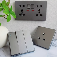 Prise murale universelle USB standard britannique 13A gris nordique, interrupteur d'éclairage 1 gang 2 voies, vente chaude