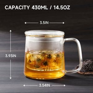 Hot Selling Borosilicate Glass Tea Pot Heat Resistant Glass Kettle <b>Teapot</b> with Removable Infuser - Product Image 5