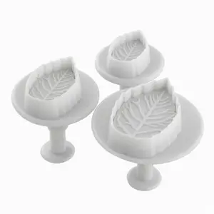 Molde de folha para decoração fondant de bolos, recipiente para decoração de açúcar em confeitaria, cortador de biscoitos, decoração de bolos, 3, pçs/set