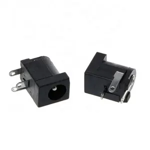 Vente chaude DC-005 connecteur de prise d'alimentation cc noir DC005 5.5*2.1mm 2.1 prise autour de l'aiguille