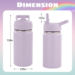 ชุดกระติกน้ำเด็กแบบพกพา 2 ชิ้น ทำจากสแตนเลส 304 ป้องกันการรั่วซึม ปราศจากสาร BPA พร้อมหลอดดูด เหมาะสำหรับใช้ที่โรงเรียน - Product Image 5