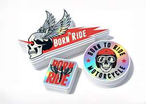 कस्टम लोगो होलोग्राफिक स्टिकर वाटरप्रूफ और टिकाऊ चिपकने वाले स्टिकर अनुकूलित मोटरसाइकिल हेलमेट सजावटी स्टिकर - Product Image 2