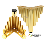 Pieds de canapé en fer noir Yanyang de 15 cm, style triangulaire, pieds de meuble en métal décoratifs durables chromés dorés de 6 pouces