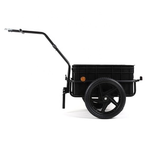 Remorque de <span class=keywords><strong>vélo</strong></span> robuste 80L avec cadre en acier et boîte en PE, remorque de <span class=keywords><strong>transport</strong></span> pour <span class=keywords><strong>vélo</strong></span> / chariot à main 2-en-1 - Product Image 3
