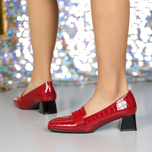 Nouvelles Chaussures à Talons Hauts Carrés pour Femmes 2026 – Talons Épais, Couleurs Unies, Style Britannique Tendance, Idéales pour le Travail - Product Image 3