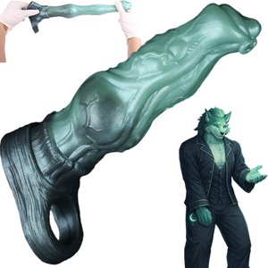 YOCY 2502 Fetish Grith Extender Wolf <b>Dildo</b> Sheath for Men Penis Enlargement Liquid Silicone Dick Cover Sex Toy for Men Wholesale - Product Image 1