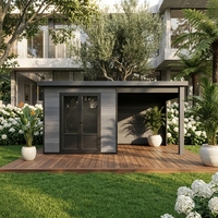 Caseta de Jardín Moderna Serie Multi D de WPC, Protección UV, para Exteriores, Apartamentos, Parques, Vidrio Antibalas, Robusta, EASYGREEN