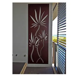 Atacado floral cerca painéis-Painéis de metal com corte a laser, abstrato e design floral, tela de privacidade decorativa