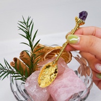 Cuillères Rétro en Alliage de Cristal Vintage avec Motif Feuille Gravé – Mini Cuillères à Glace, Thé, Café et Dessert pour la Vaisselle de Café et la Maison