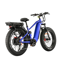Vélo électrique puissant 2000W en alliage d'aluminium sans balais avec double batterie au lithium 72V, pneus larges et suspension intégrale robuste