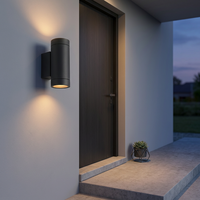 Lámpara de Pared Exterior de Aluminio, Estilo Nórdico Simple, Doble, Impermeable, para Porche, Estudio, Sala de Estar, Patio, Parque