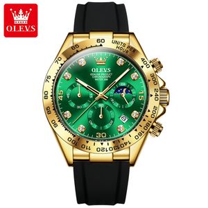 OLEVS 2875 nuevo lujo moda cristal cuarzo analógico silicona hombres oro SmartWatches para <span class=keywords><strong>hombre</strong></span> Casual hombres reloj de pulsera como regalo de fiesta - Product Image 1