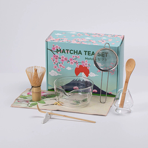 Ensembles de Matcha en Verre Martelé Transparent, Chawan Rond, Support pour Chasen, Fouet à Thé en Bambou, Cadeau pour les Amateurs de <span class=keywords><strong>Culture</strong></span> <span class=keywords><strong>du</strong></span> Thé Traditionnel - Product Image 2