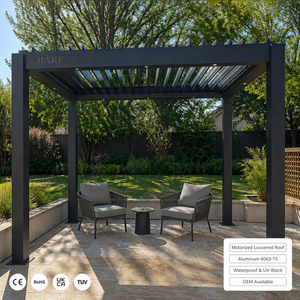 <span class=keywords><strong>Pergola</strong></span> motorisée en aluminium Jiake avec toit <span class=keywords><strong>à</strong></span> lames orientables pour patio arrière, gazebo extérieur imperméable OEM - Product Image 1