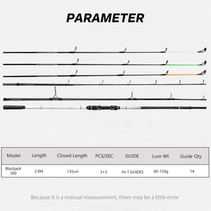 Ustom-caña de pescar de grafito 390, accesorio para baracuda, 3,9 cm - Product Image 3