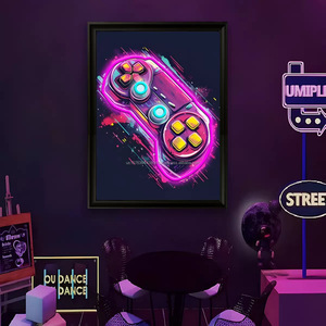 Cadre photo LED pour manette de jeu, néon, décoration murale intérieure suspendue, peinture lumineuse suspendue, alimentation USB, lumière ambiante à intensité variable 5V - Product Image 5