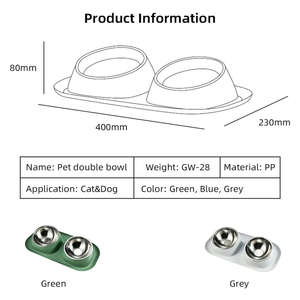 Comederos Dobles para Mascotas, Comederos <span class=keywords><strong>de</strong></span> Acero Inoxidable para Perros y Gatos, Juego <span class=keywords><strong>de</strong></span> Comederos y Bebederos Extraíbles para Gatos <span class=keywords><strong>de</strong></span> Interior y Perros Pequeños - Product Image 4
