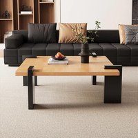 Table basse moderne de luxe en bois massif, écologique, durable et facile à nettoyer pour le salon